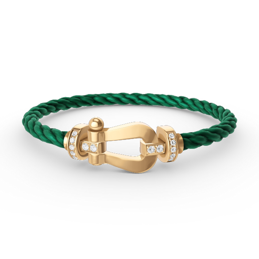 [Lumina]FORCE LARGE HORSESHOE HALF DIAMOND BRACELET GOLD