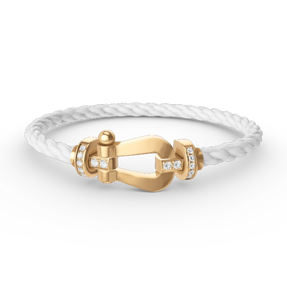 [Lumina]FORCE LARGE HORSESHOE HALF DIAMOND BRACELET GOLD