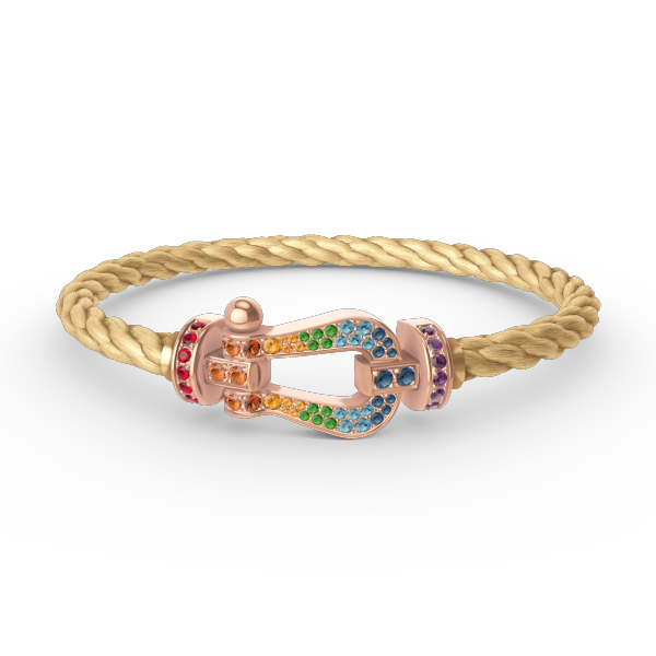 [Lumina]FORCE LARGE HORSESHOE  COLORED DIAMOND BRACELET Lumina GOLD