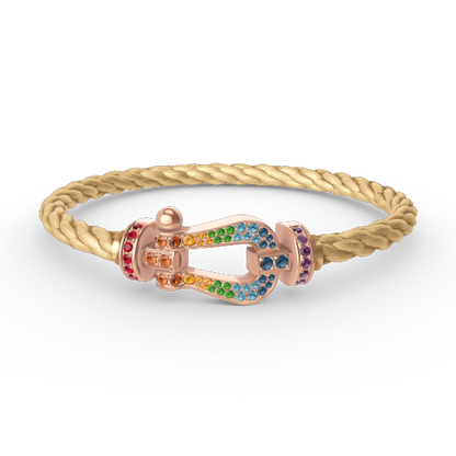 [Lumina]FORCE LARGE HORSESHOE  COLORED DIAMOND BRACELET Lumina GOLD