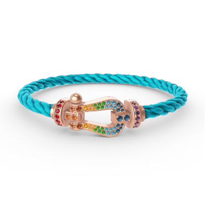 [Lumina]FORCE LARGE HORSESHOE  COLORED DIAMOND BRACELET Lumina GOLD