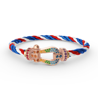 [Lumina]FORCE LARGE HORSESHOE  COLORED DIAMOND BRACELET Lumina GOLD