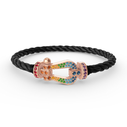 [Lumina]FORCE LARGE HORSESHOE  COLORED DIAMOND BRACELET Lumina GOLD