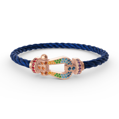 [Lumina]FORCE LARGE HORSESHOE  COLORED DIAMOND BRACELET Lumina GOLD