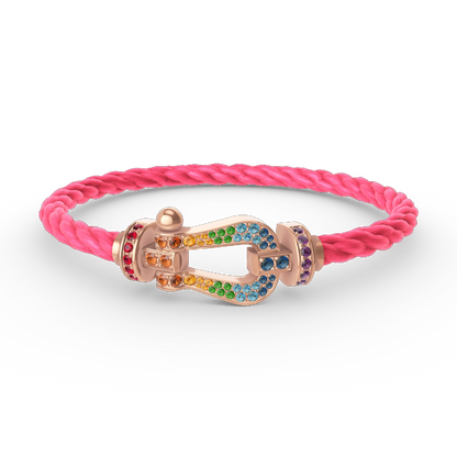 [Lumina]FORCE LARGE HORSESHOE  COLORED DIAMOND BRACELET Lumina GOLD