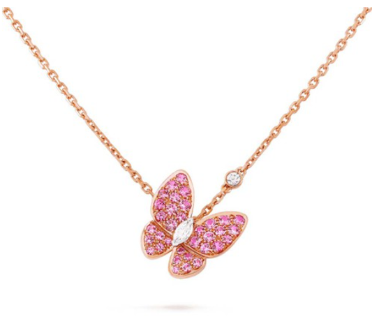 [Lumina]BUTTERFLY RED DIAMOND Lumina GOLD NECKLACE