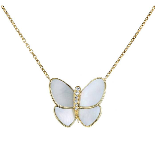 [Lumina]BUTTERFLY GOLD MOP DIAMOND NECKLACE