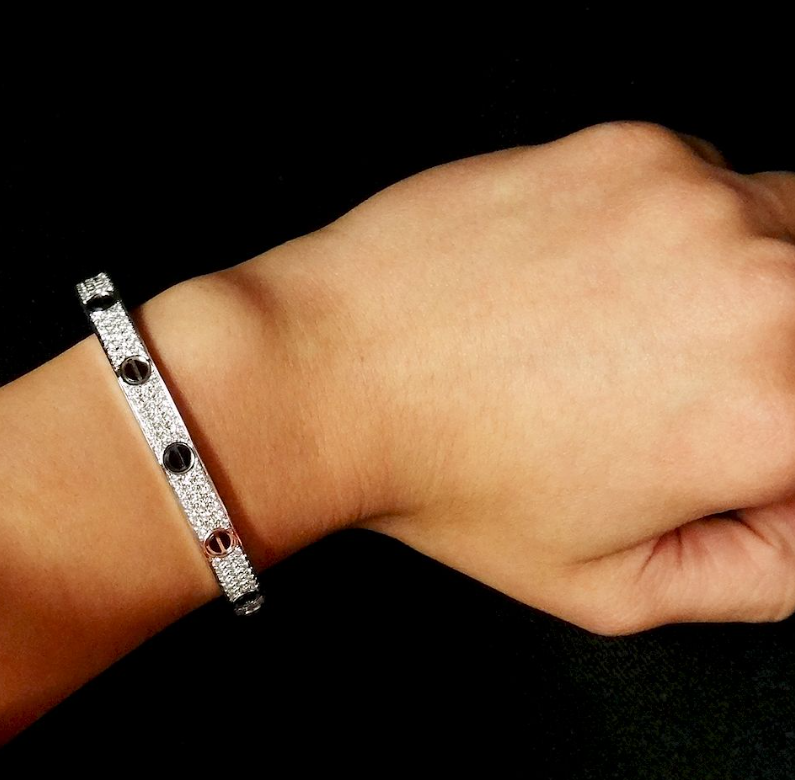 [Lumina]LOVE BRACELET 6.1MM DIAMOND-PAVED CERAMIC
