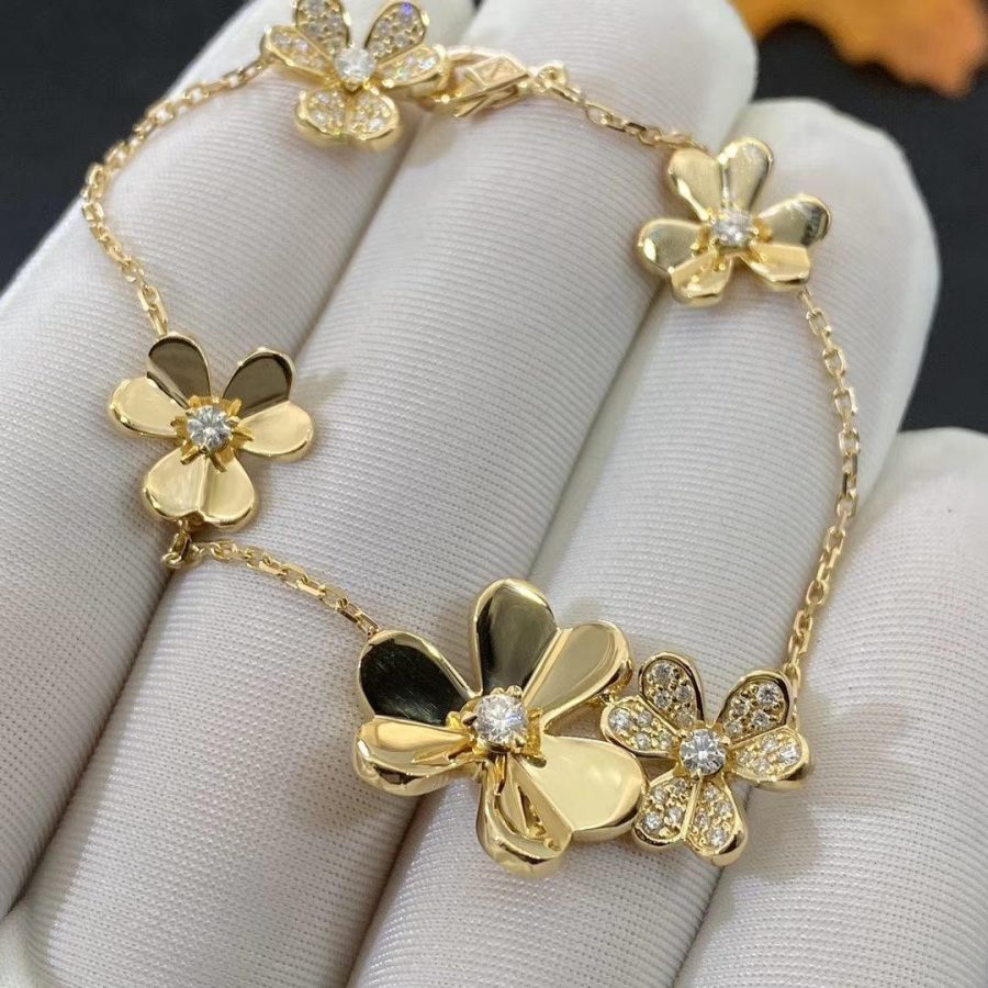 [Lumina]FRIVOLE GOLD 5 FLOWERS BRACELET