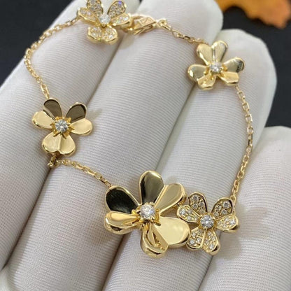 [Lumina]FRIVOLE GOLD 5 FLOWERS BRACELET