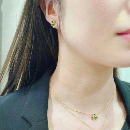 [Lumina]FRIVOLE  FLOWER MALACHITE EARRINGS