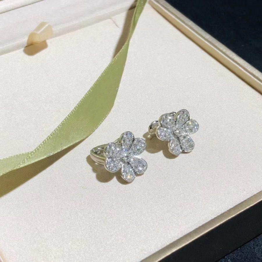 [Lumina]FRIVOLE SILVER FLOWER DIAMOND EARRINGS