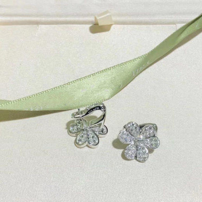 [Lumina]FRIVOLE SILVER FLOWER DIAMOND EARRINGS
