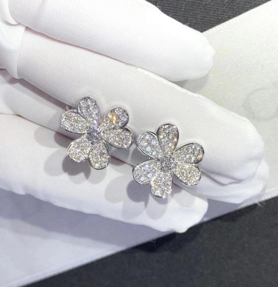 [Lumina]FRIVOLE SILVER FLOWER DIAMOND EARRINGS