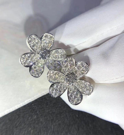 [Lumina]FRIVOLE SILVER FLOWER DIAMOND EARRINGS