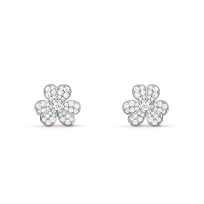 [Lumina]FRIVOLE SILVER FLOWER DIAMOND EARRINGS