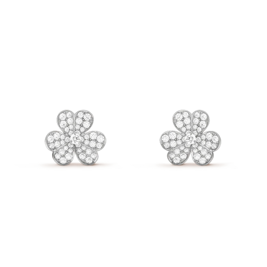 [Lumina]FRIVOLE SILVER FLOWER DIAMOND EARRINGS