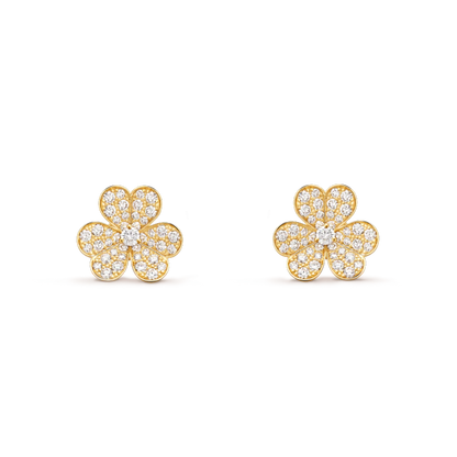[Lumina]FRIVOLE GOLD FLOWER DIAMOND EARRINGS