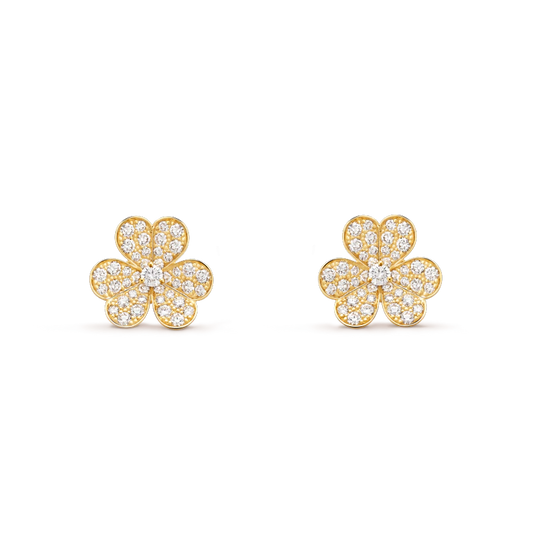 [Lumina]FRIVOLE GOLD FLOWER DIAMOND EARRINGS