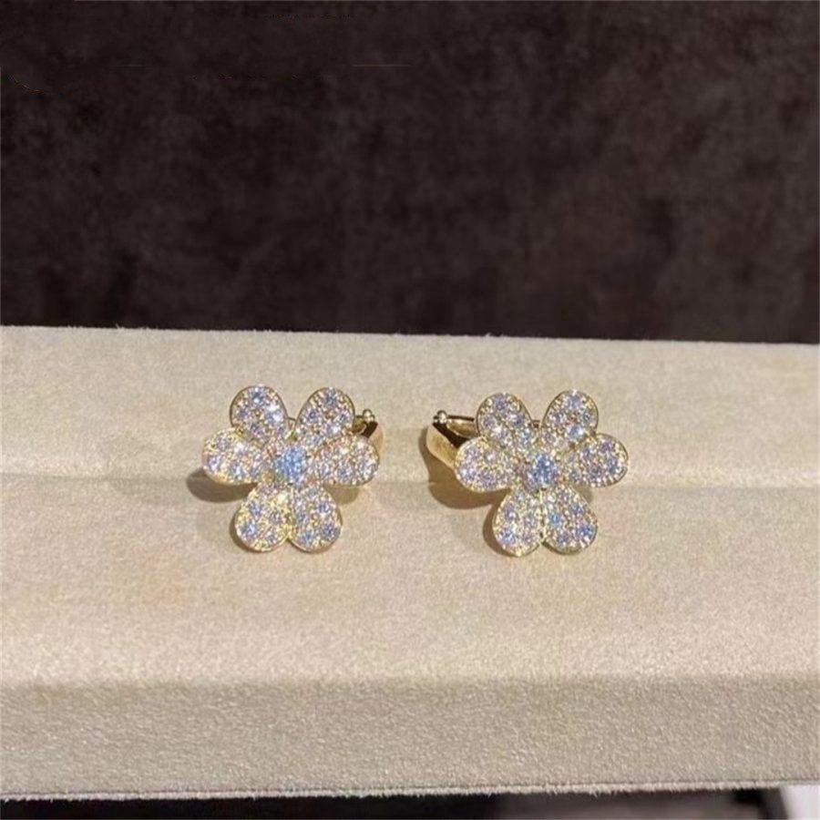 [Lumina]FRIVOLE GOLD FLOWER DIAMOND EARRINGS
