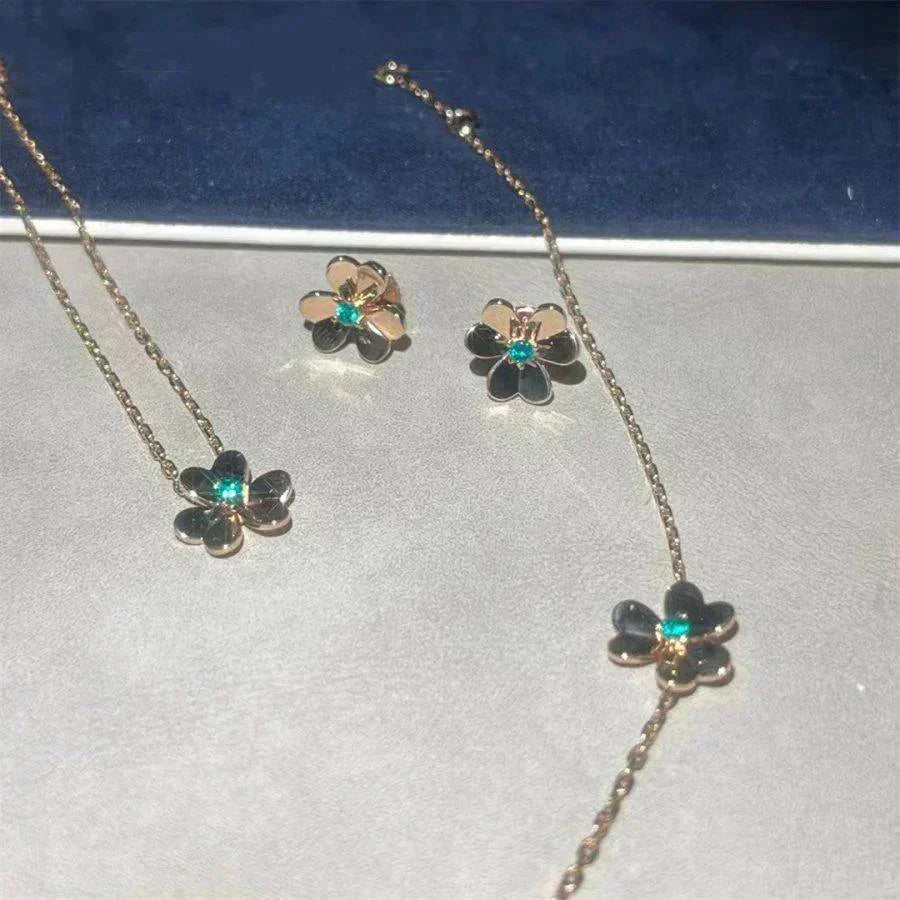[Lumina]FRIVOLE  FLOWER MALACHITE EARRINGS