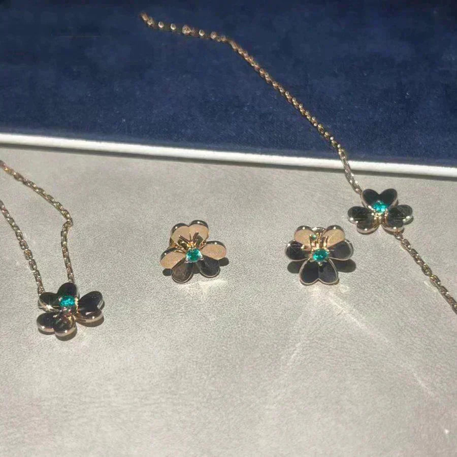 [Lumina]FRIVOLE  FLOWER MALACHITE EARRINGS