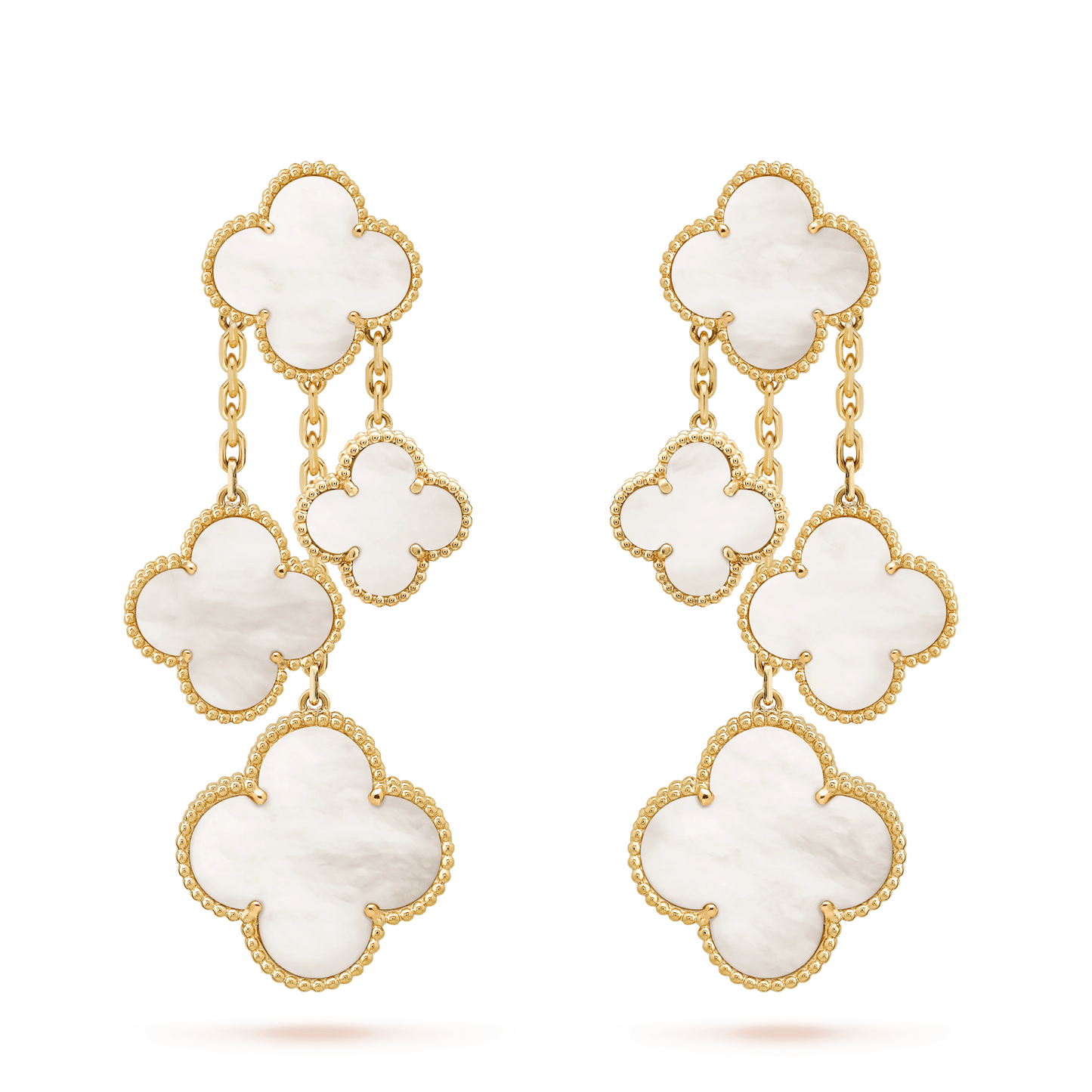 [Lumina]CLOVER EARRINGS WHITE MOP 4 MOTIFS GOLD