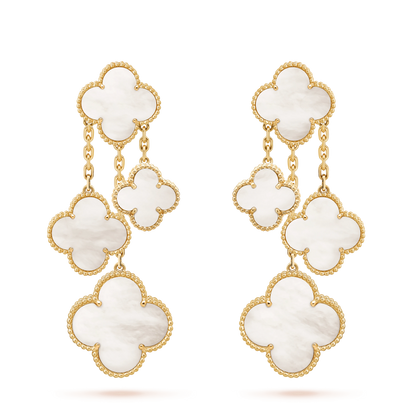 [Lumina]CLOVER EARRINGS WHITE MOP 4 MOTIFS GOLD