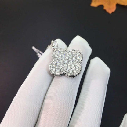[Lumina]CLOVER 25MM SILVER FULL DIAMOND BIG CLOVER NECKLACE