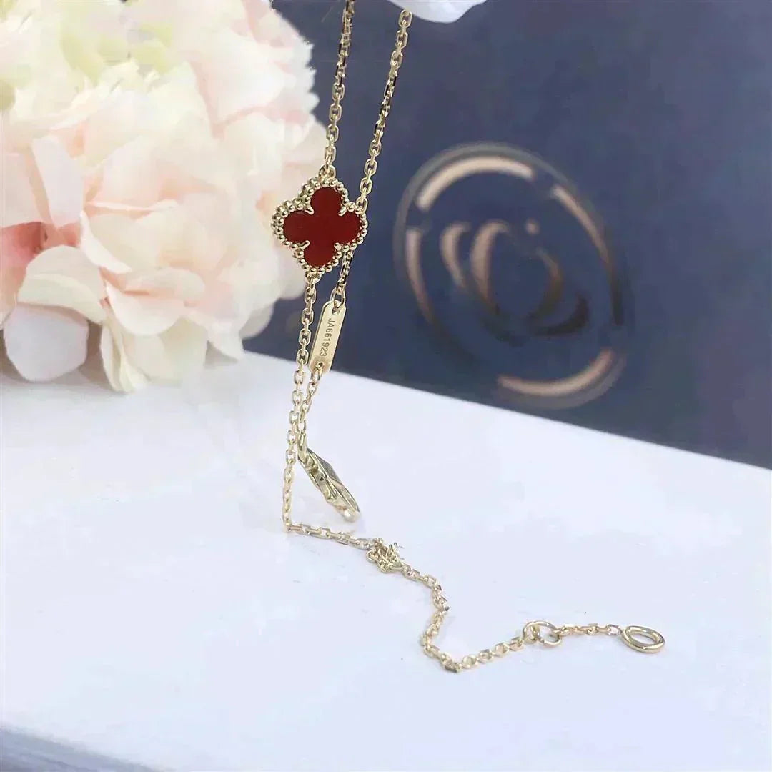 [Lumina]CLOVER  CARNELIAN SINGLE FLOWER BRACELET