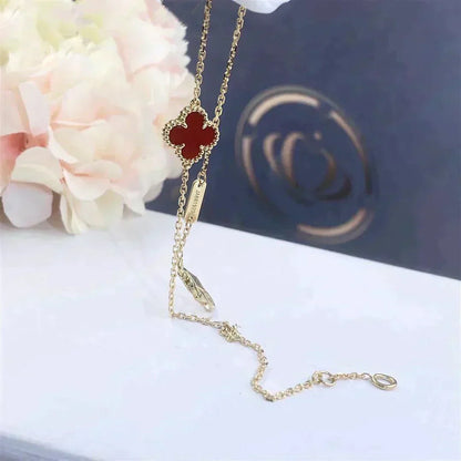 [Lumina]CLOVER  CARNELIAN SINGLE FLOWER BRACELET