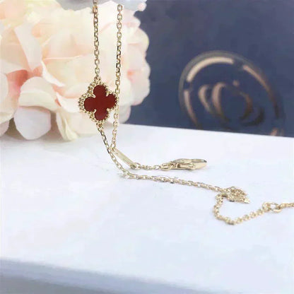 [Lumina]CLOVER  CARNELIAN SINGLE FLOWER BRACELET