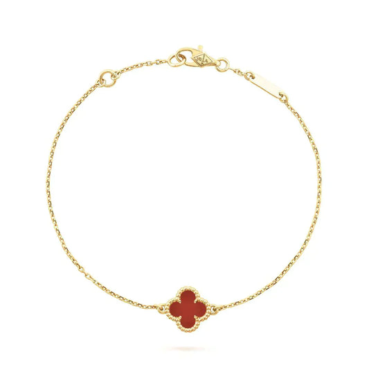 [Lumina]CLOVER  CARNELIAN SINGLE FLOWER BRACELET