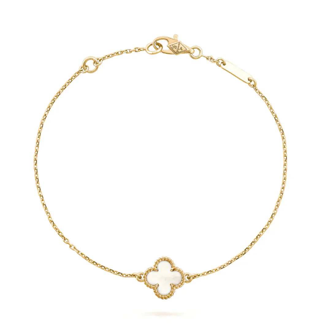 [Lumina]CLOVER WHITE MOP SINGLE FLOWER BRACELET