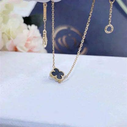 [Lumina]CLOVER ONYX SINGLE FLOWER BRACELET