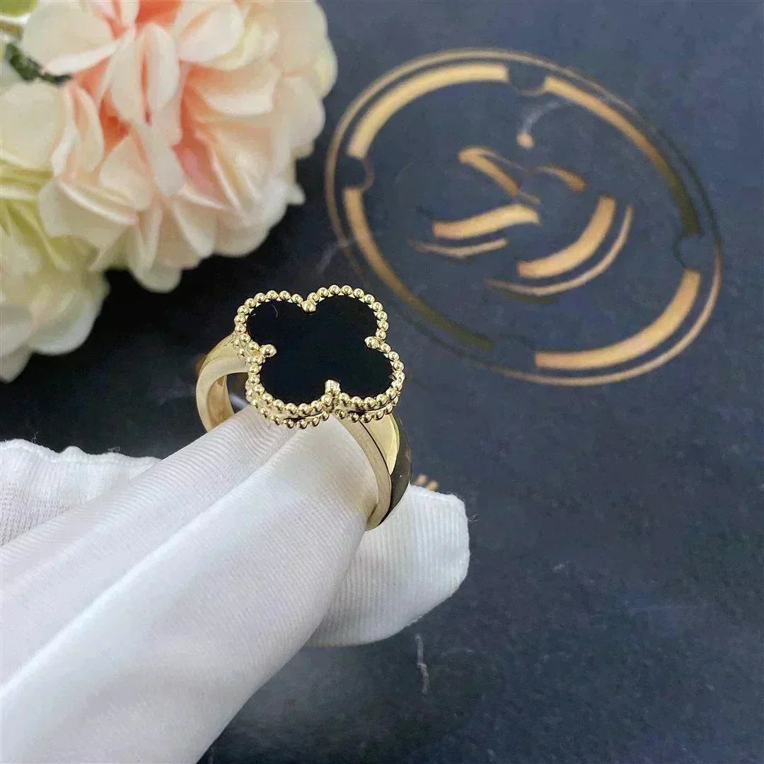 [Lumina]CLOVER ONYX RING