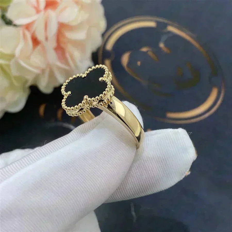 [Lumina]CLOVER ONYX RING
