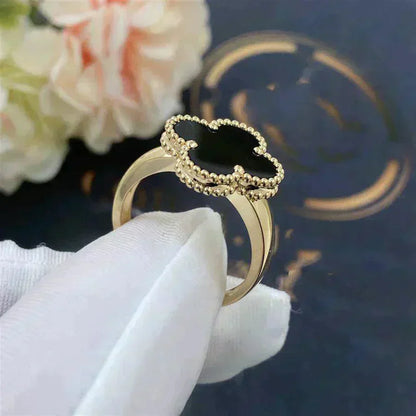 [Lumina]CLOVER ONYX RING