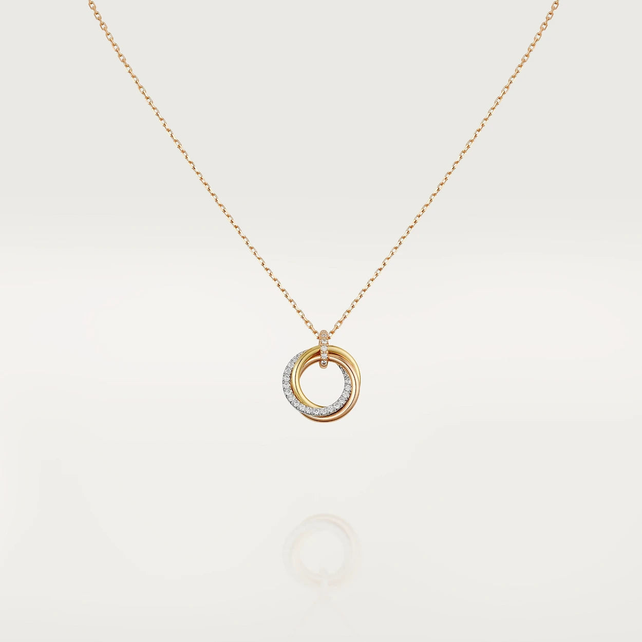 [Lumina]TRINITY NECKLACE SILVER GOLD PINK GOLD DIAMONDS
