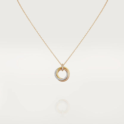 [Lumina]TRINITY NECKLACE SILVER GOLD PINK GOLD DIAMONDS