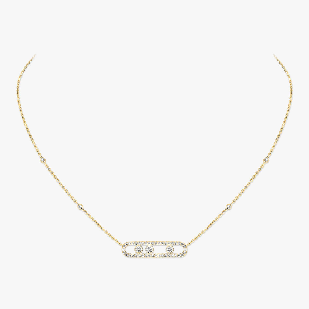 [Lumina] Move Pave_ Rose Gold Diamond Necklace