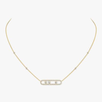 [Lumina] Move Pave_ Rose Gold Diamond Necklace