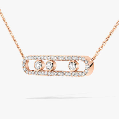 [Lumina] Move Pave_ Rose Gold Diamond Necklace