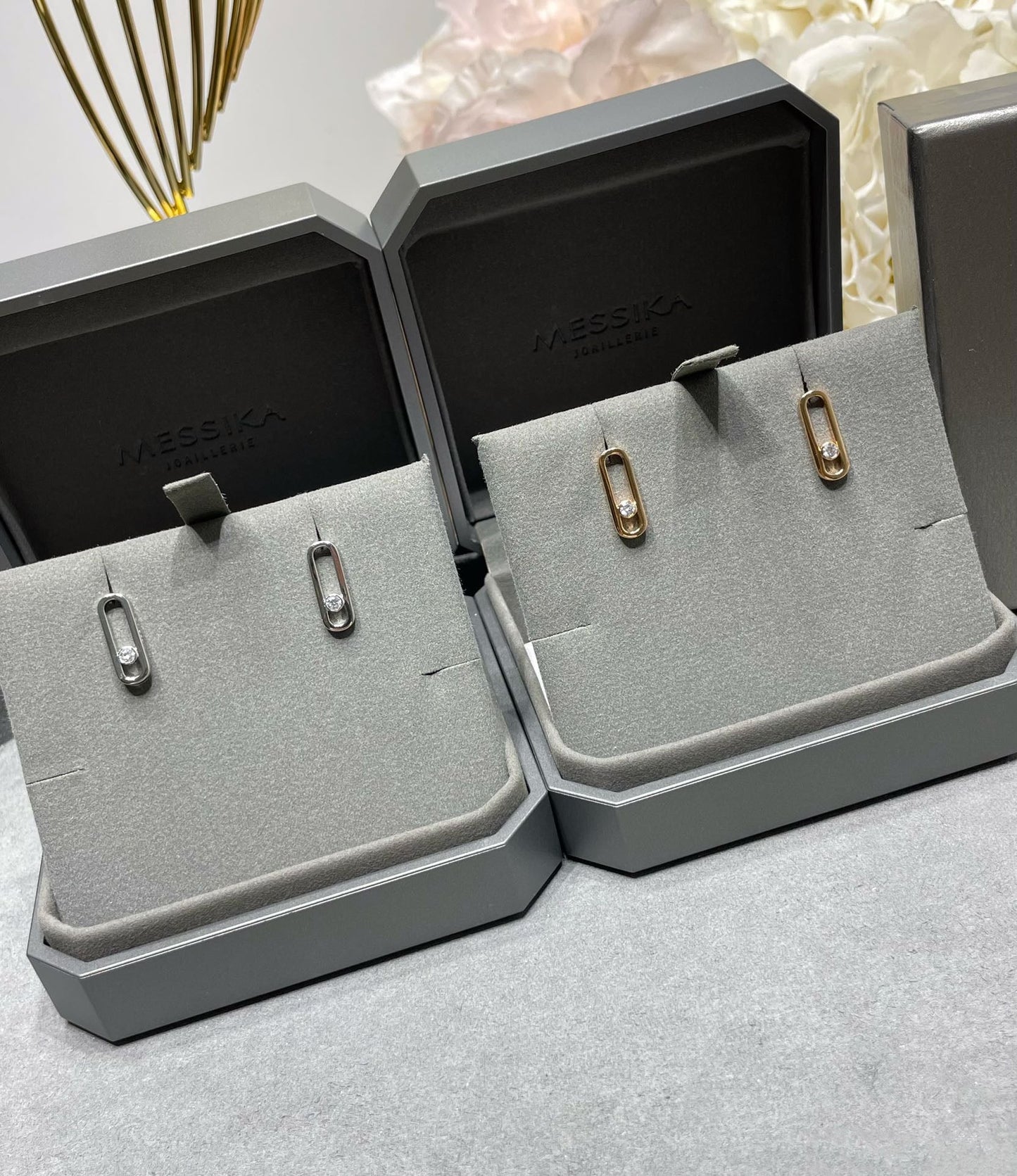 [Lumina]MOVE UNO SMALL 1 DIAMOND EARRINGS