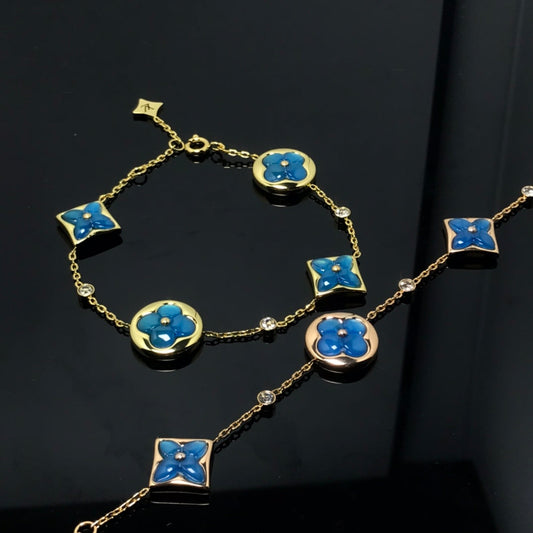 [Lumina]STAR AND SUN 4 MOTIF BLUE BRACELET
