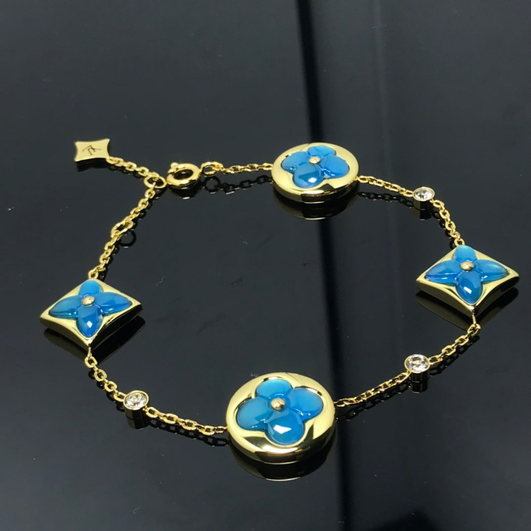 [Lumina]STAR AND SUN 4 MOTIF BLUE BRACELET