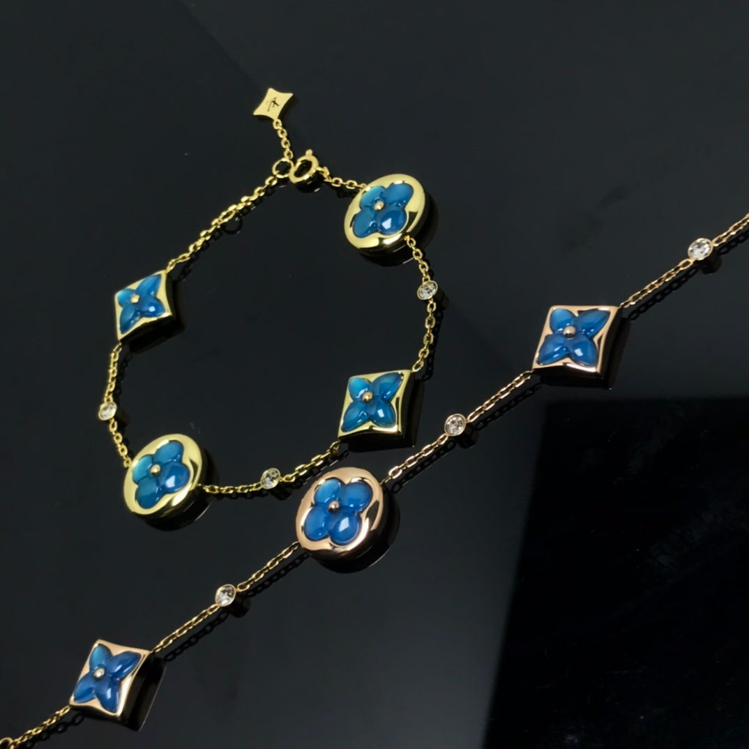 [Lumina]STAR AND SUN 4 MOTIF BLUE BRACELET