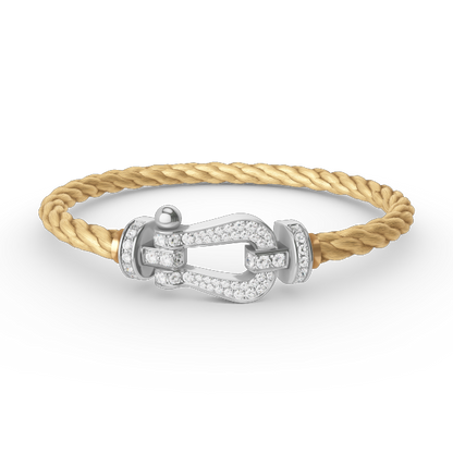 [Lumina]FORCE LARGE HORSESHOE FULL DIAMOND BRACELET SILVER