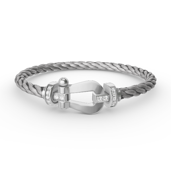 [Lumina]FORCE LARGE HORSESHOE HALF DIAMOND BRACELET SILVER