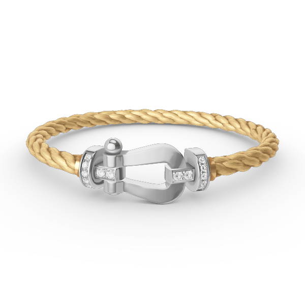 [Lumina]FORCE LARGE HORSESHOE HALF DIAMOND BRACELET SILVER